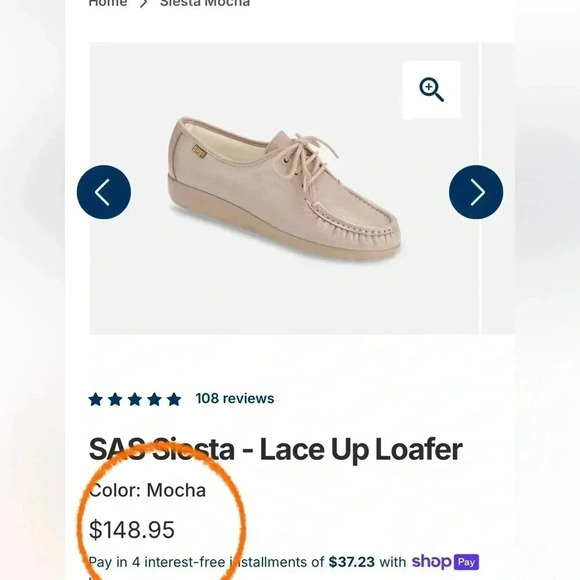 SAS Siesta - Lace Up Loafer size 9 LIKE NEW - Picture 2 of 9